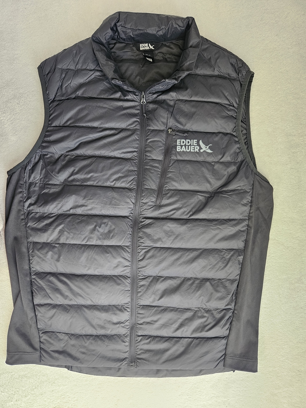 Eddie Bauer Men's Quilted Puffer Vest in Charcoal Gray